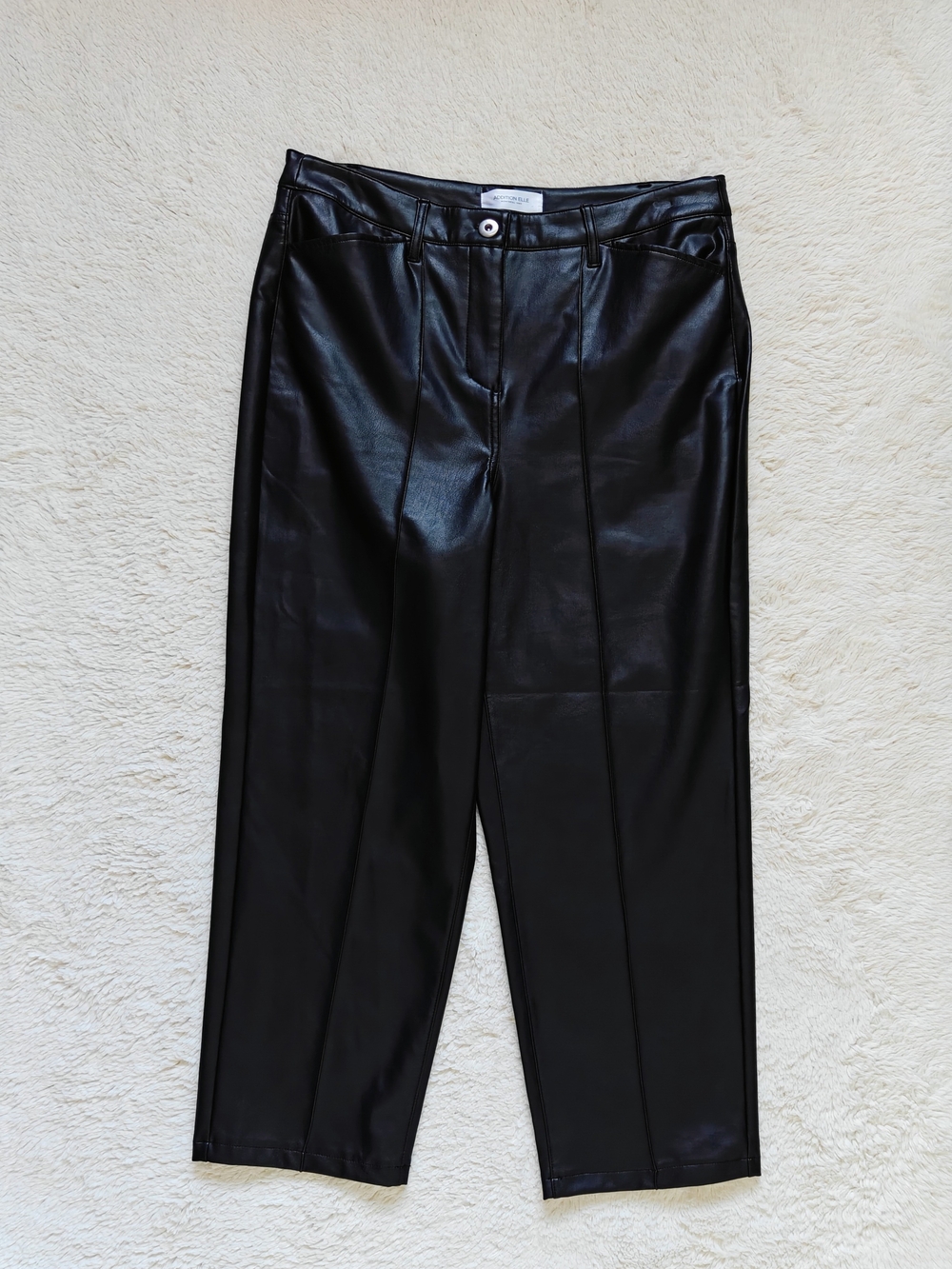 Addition Elle | Faux Leather Straight Leg Pants | Black | Size 14 | High Rise